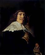 Frans Hals Portrait of a young man holding a glove oil on canvas